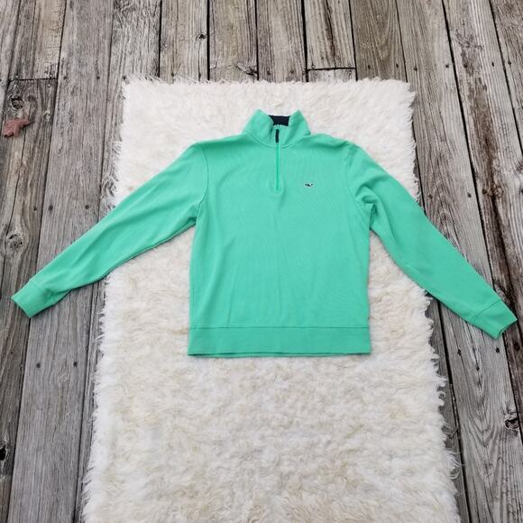 1/4 Zip Pullover Mint Green 100% Pima Cotton Vineyard Vines Size XS Sweatshirt - Picture 8 of 8